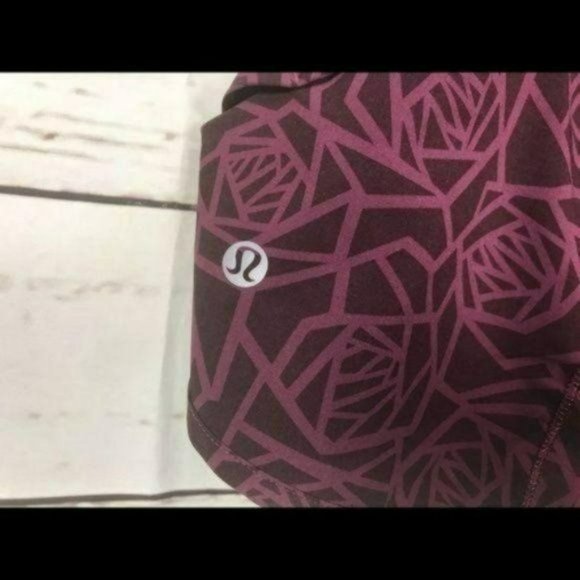 Lululemon Speed Shorts Posey Red Bordeaux, Size 10 - Picture 4 of 4